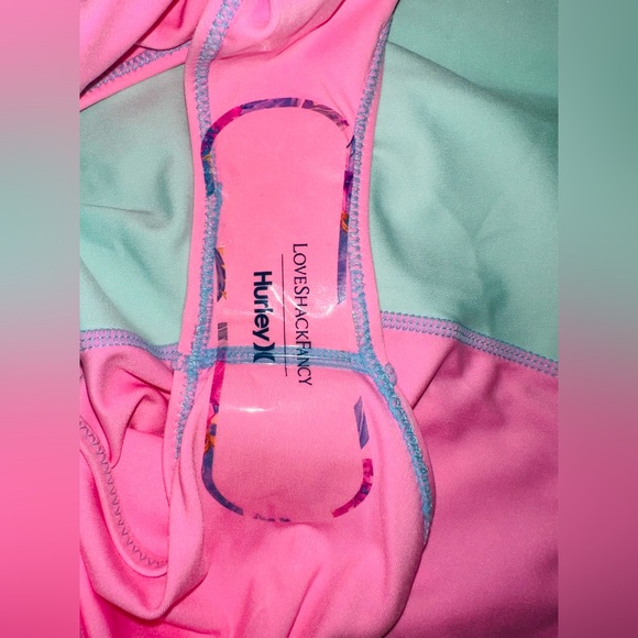 LoveShackFancy x Hurley Max Colorblock Halter Zip High Cut One Piece Swimsuit - Picture 10 of 16